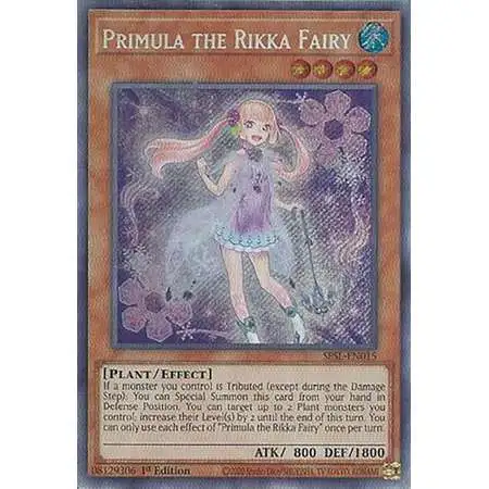 YuGiOh Secret Slayers Secret Rare Primula the Rikka Fairy SESL-EN015