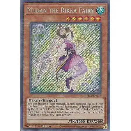 YuGiOh Secret Slayers Secret Rare Mudan the Rikka Fairy SESL-EN017