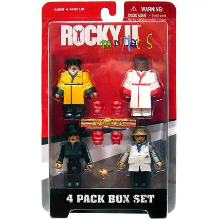 Minimates Rocky II Mini Figure 4-Pack [Rocky, Apollo, Paulie & Tiger Jacket Rocky, Damaged Package]