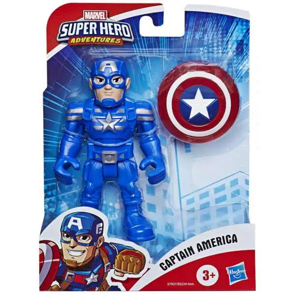 Marvel Playskool Heroes Super Hero Adventures Captain America Action Figure [with Shield]