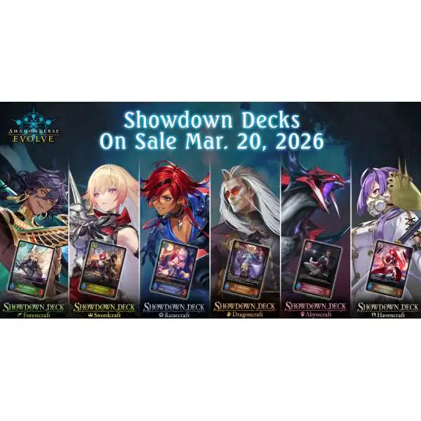 Shadowverse: Evolve Trading Card Game New World Genesis Forestcraft, Swordcraft, Runecraft, Dragoncraft, Abysscraft & Havencraft Showdown Deck Set [6 Decks] (Pre-Order ships April)