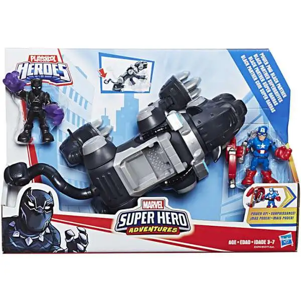 Marvel Playskool Heroes Super Hero Adventures Power Paw Black Panther Deluxe Vehicle & Action Figure