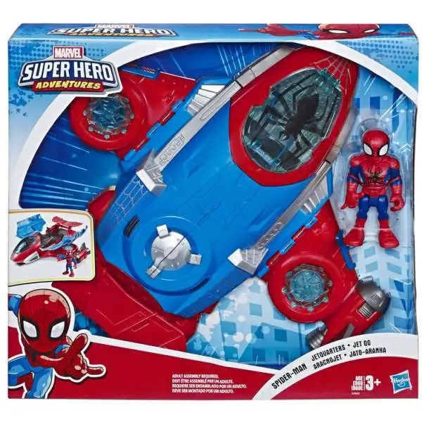 Marvel Playskool Heroes Super Hero Adventures Spider-Man Jetquarters Action Figure & Vehicle