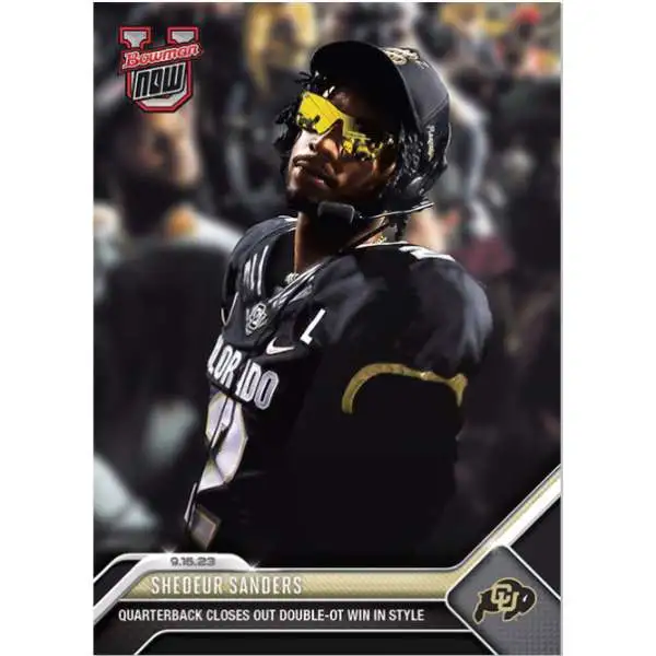 NCAA Colorado University 2023 Bowman U NOW Football Shedeur Sanders #5 [Quarterback Closes Out Double-OT Win In Style]
