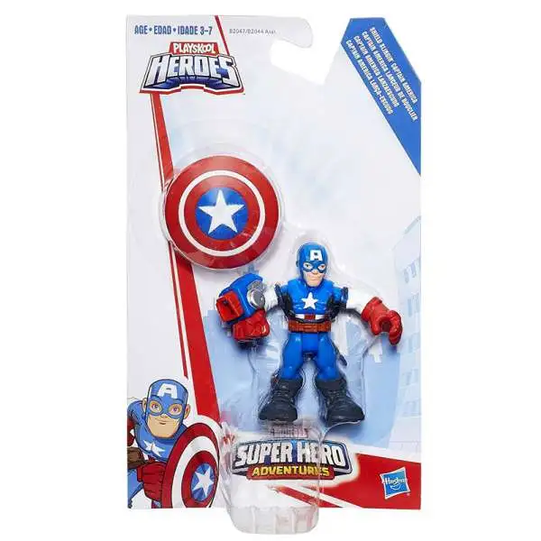 Marvel Playskool Heroes Super Hero Adventures Shield Slingin Captain America Action Figure