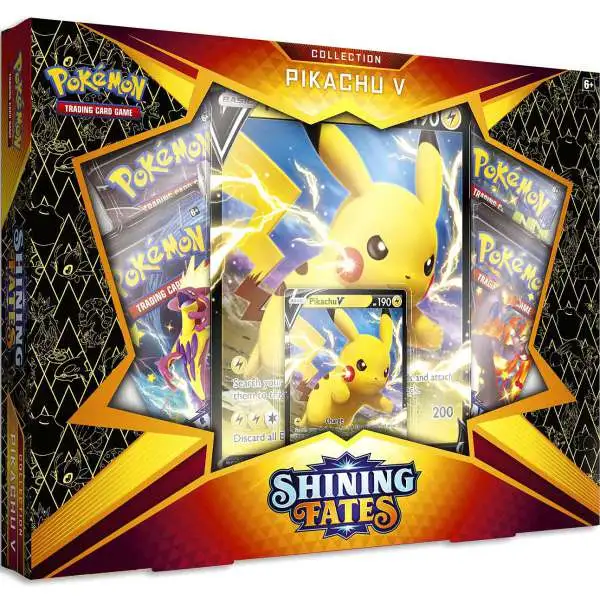 Pokemon Shining Fates Pikachu V Collection Box [4 Booster Packs, Promo Card & Oversize Card]