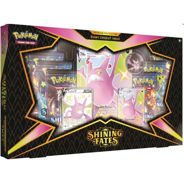 Pokemon Shining Fates Shiny Crobat VMAX Premium Collection [7 Booster Packs, 2 Promo Cards, Oversize Card & Coin]