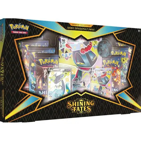 Pokemon Shining Fates Dragapult VMAX Premium Collection [7 Booster Packs, 2 Promo Cards, Oversize Card & Coin]