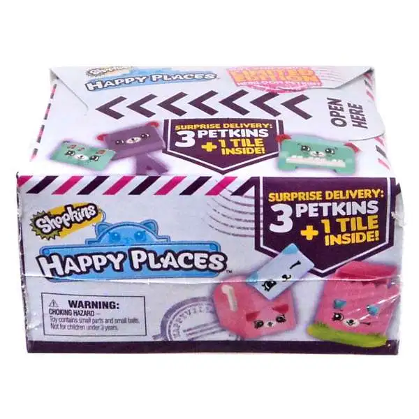 Shopkins Happy Places Series 2 Petkins Surprise Delivery Mystery Pack [3 Petkins & 1 Tile]