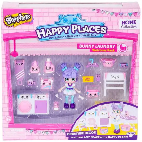 Shopkins Happy Places Series 2 Bunny Laundry Welcome Pack Milly
