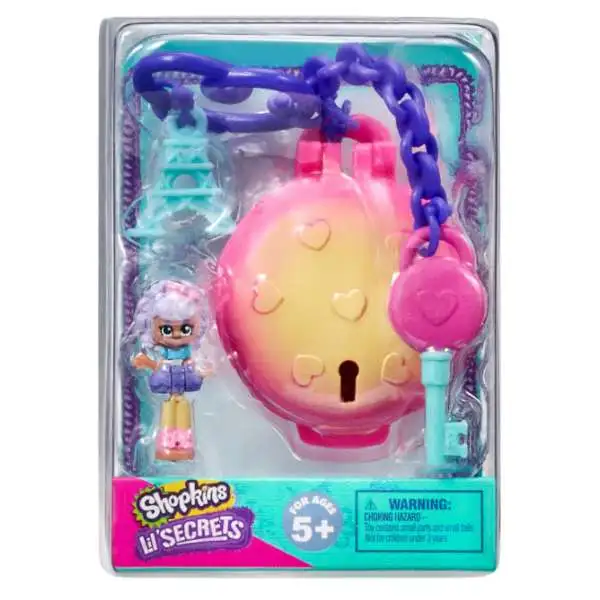 Shopkins Shoppies Lil' Secrets Secret Bag Tag Le Sweet Petite Cafe with Macy Macaron Micro Playset