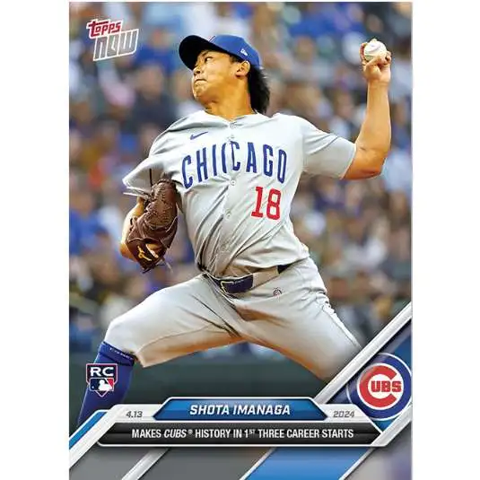 MLB Chicago Cubs 2024 NOW Baseball Shota Imanaga Exclusive #72 [Rookie, Makes Cubs History in 1st Three Career Starts]