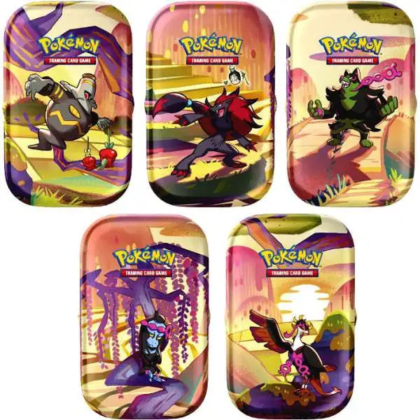 Pokemon Scarlet & Violet Shrouded Fable Set of 5 Mini Tin Sets [2 Booster Packs & Sticker Sheet Per Tin] (Pre-Order ships August)