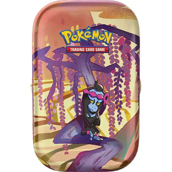 Pokemon Scarlet & Violet Shrouded Fable Munkidori Mini Tin [2 Booster Packs & Sticker Sheet]