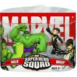 Marvel Super Hero Squad Series 2 Wasp & Hulk 3-Inch Mini Figure 2-Pack