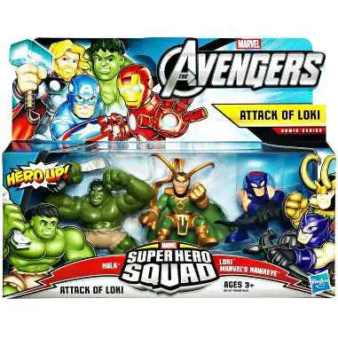Marvel Avengers Super Hero Squad Attack of Loki Figure 3-Pack