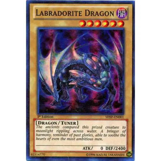YuGiOh Trading Card Game Shadow Specters Super Rare Labradorite Dragon SHSP-EN001