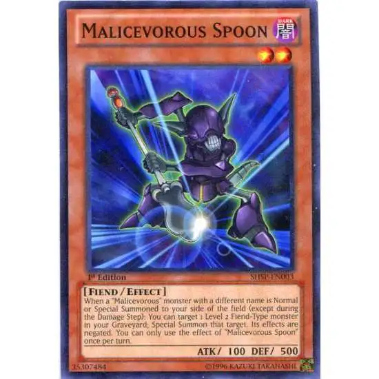 YuGiOh Trading Card Game Shadow Specters Common Malicevorous Spoon SHSP-EN003