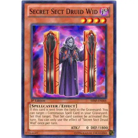 YuGiOh Trading Card Game Shadow Specters Common Secret Sect Druid Wid SHSP-EN008