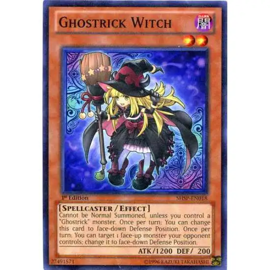 YuGiOh Trading Card Game Shadow Specters Common Ghostrick Witch SHSP-EN018
