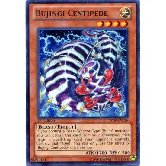 YuGiOh Trading Card Game Shadow Specters Common Bujingi Centipede SHSP-EN026