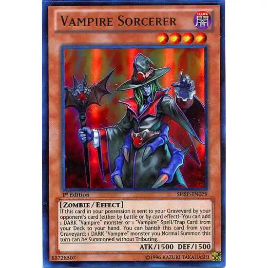 YuGiOh Trading Card Game Shadow Specters Ultra Rare Vampire Sorcerer SHSP-EN029