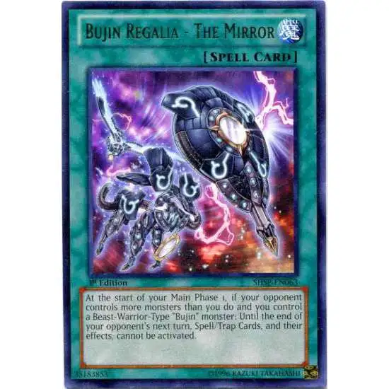 YuGiOh Trading Card Game Shadow Specters Rare Bujin Regalia - The Mirror SHSP-EN063