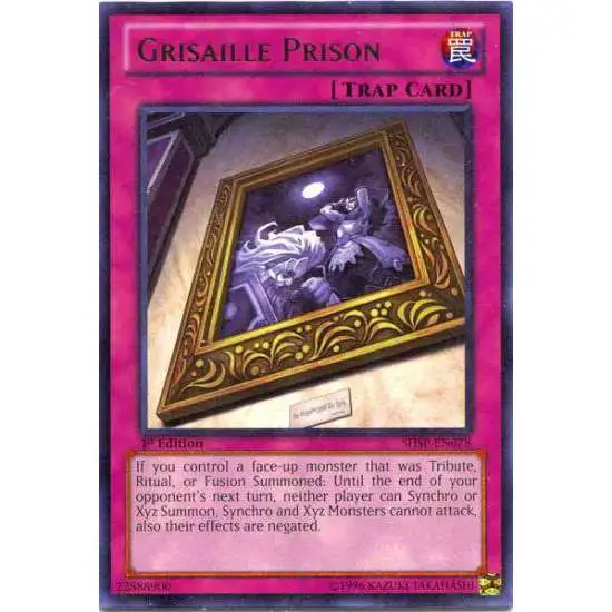 YuGiOh Trading Card Game Shadow Specters Rare Grisaille Prison SHSP-EN078