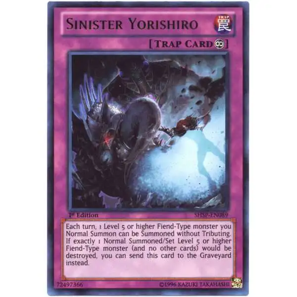 YuGiOh Trading Card Game Shadow Specters Ultra Rare Sinister Yorishiro SHSP-EN089