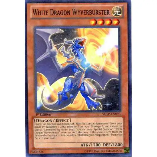 YuGiOh Trading Card Game Shadow Specters Common White Dragon Wyverburster SHSP-EN093