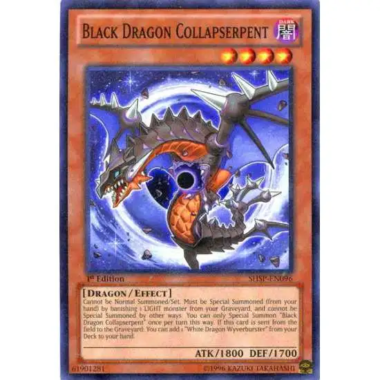 YuGiOh Trading Card Game Shadow Specters Common Black Dragon Collapserpent SHSP-EN096