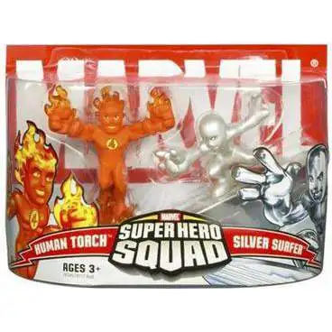 Marvel Super Hero Squad Series 3 Human Torch & Silver Surfer 3-Inch Mini Figure 2-Pack