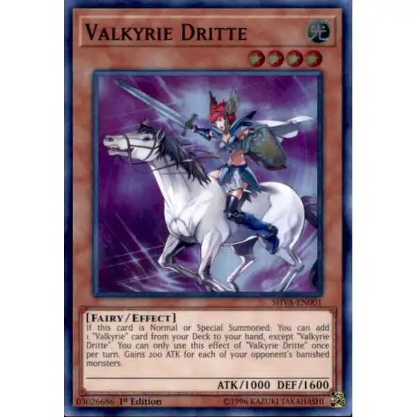 YuGiOh Shadows over Valhalla Super Rare Valkyrie Dritte SHVA-EN001