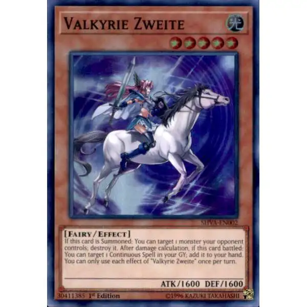 YuGiOh Shadows over Valhalla Super Rare Valkyrie Zweite SHVA-EN002