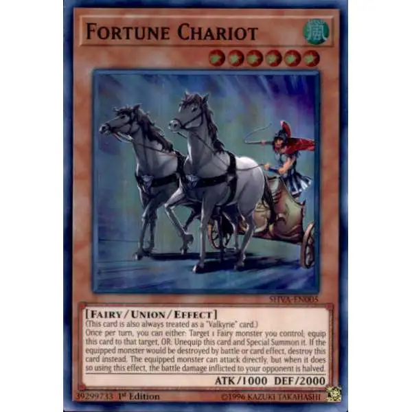 YuGiOh Shadows over Valhalla Super Rare Fortune Chariot SHVA-EN005