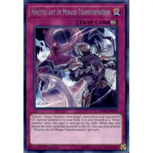 YuGiOh Shadows over Valhalla Secret Rare Ninjitsu Art of Mirage-Transformation SHVA-EN015
