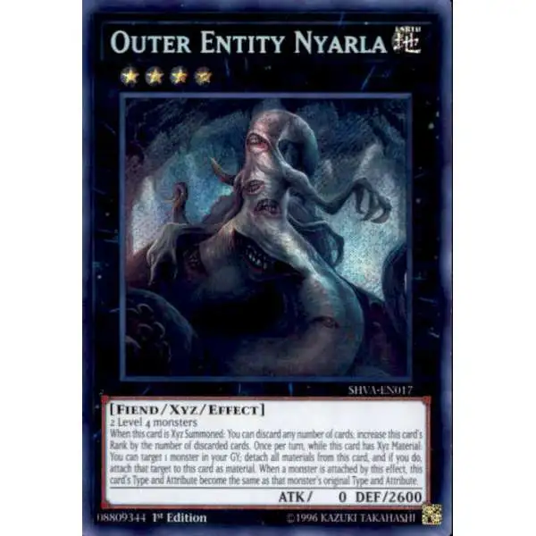 YuGiOh Shadows over Valhalla Secret Rare Outer Entity Nyarla SHVA-EN017