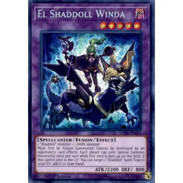 YuGiOh Shadows over Valhalla Secret Rare El Shaddoll Winda SHVA-EN049