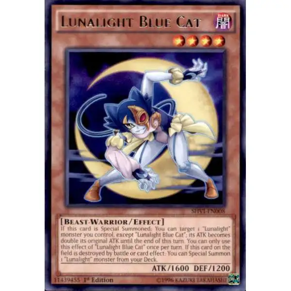 YuGiOh Trading Card Game Shining Victories Rare Lunalight Blue Cat SHVI-EN008
