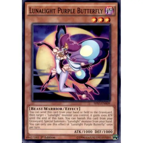 YuGiOh Trading Card Game Shining Victories Common Lunalight Purple Butterfly SHVI-EN009