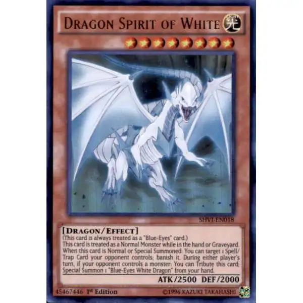 YuGiOh Trading Card Game Shining Victories Ultra Rare Dragon Spirit of White SHVI-EN018
