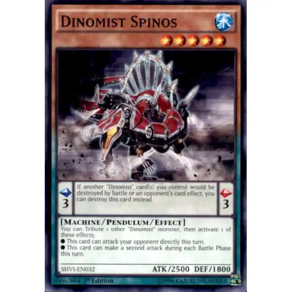 YuGiOh Trading Card Game Shining Victories Common Dinomist Spinos SHVI-EN032