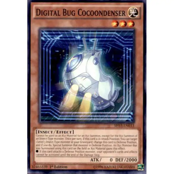YuGiOh Trading Card Game Shining Victories Common Digital Bug Cocoondenser SHVI-EN033