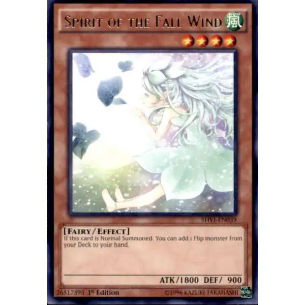 YuGiOh Trading Card Game Shining Victories Rare Spirit of the Fall Wind SHVI-EN039