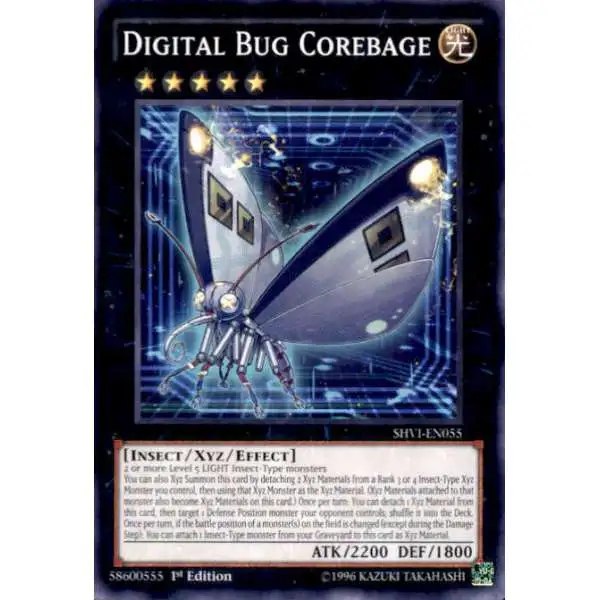 YuGiOh Trading Card Game Shining Victories Common Digital Bug Corebage SHVI-EN055