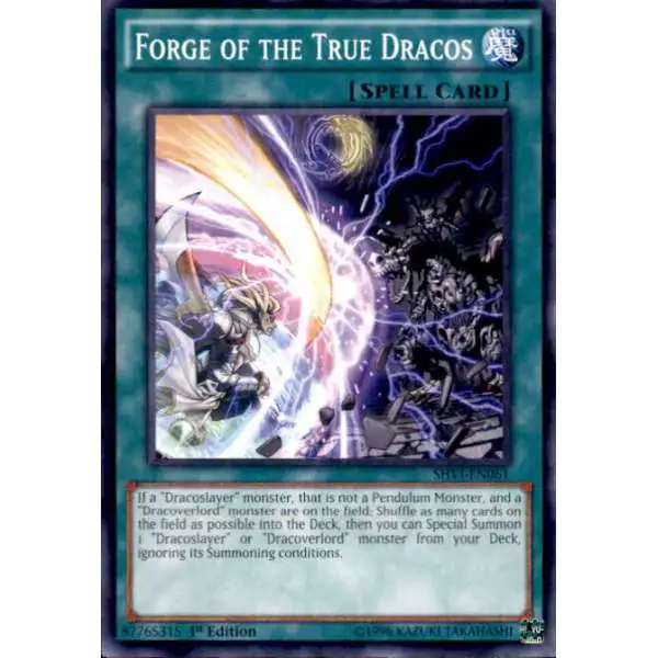 YuGiOh Trading Card Game Shining Victories Common Forge of the True Dracos SHVI-EN061