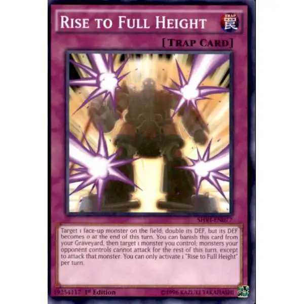 YuGiOh Trading Card Game Shining Victories Common Rise to Full Height SHVI-EN077