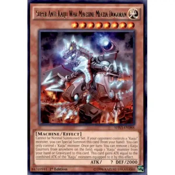 YuGiOh Trading Card Game Shining Victories Rare Super Anti-Kaiju War Machine Mecha-Dogoran SHVI-EN088