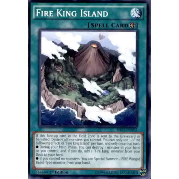 YuGiOh Trading Card Game Shining Victories Common Fire King Island SHVI-EN092