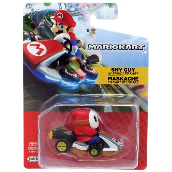 World of Nintendo Mario Kart Tape Racer Shy Guy Figure [in Standard Kart, Damaged Package]